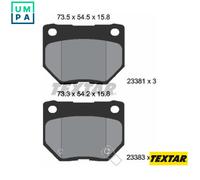Textar Car Brake Pad Rear Acoustic Wear Warning For Subaru 2338102