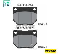 Textar Rear Brake Pads for Subaru Impreza 2.5 GB270 AWD - 2338102