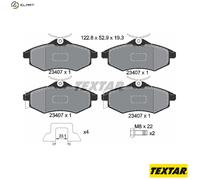 Textar Front Brake Pads 2340702 – Fits Citroën C3/C2 Enterprise – Full set of 4 with accessories