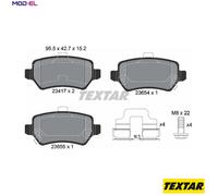 Textar Rear Brake Pads fits Vauxhall Meriva Opel Astra Corsa Zafira
