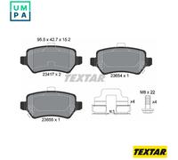 Textar Rear Brake Pads fits Vauxhall Meriva Opel Astra Corsa Zafira