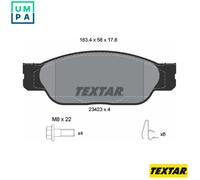 Textar Front Brake Pads Set 2342301 – Full Set of 4 with Accessories – Fits Ford Jaguar Lincoln