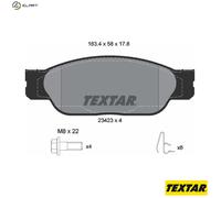 Textar Front Brake Pads Set 2342301 – Full Set of 4 with Accessories – Fits Ford Jaguar Lincoln