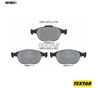 Textar Car Brake Pad Front Dimensions 62.5mm-67.2mm x 156.5mm For Ford 2344004