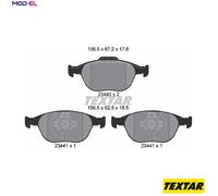Textar Car Brake Pad Front Dimensions 62.5mm-67.2mm x 156.5mm For Ford 2344004