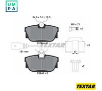 Genuine OE Textar Brake Pads Full Set Of 4 Rear With Accessories 2344605
