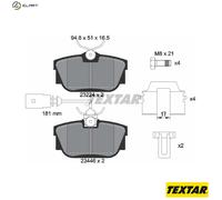 Genuine OE Textar Brake Pads Full Set Of 4 Rear With Accessories 2344605