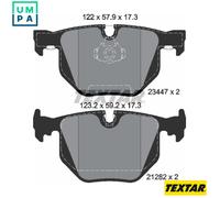 Textar Brake Pads 2344702 – Genuine OE Rear Full Set of 4 for BMW 7 Series (E65/E66/E67)