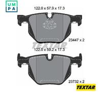 Textar Rear Brake Pads 2344704 - Genuine OE Full Set of 4 - Fits BMW X5/X6 E71 E72 AWD