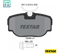 Textar Rear Brake Pads 2345801 Fits Land Rover Discovery & Range Rover Full 4pcs + caliper screws