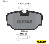 Textar Rear Brake Pads 2345801 Fits Land Rover Discovery & Range Rover Full 4pcs + caliper screws