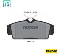 Textar Front Axle Disc Brake Pad Set 2346302 - Full set of 4, Fits Nissan, 1 Year Warranty
