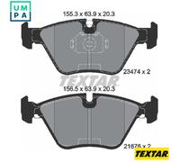 Textar Front Brake Pads fits BMW 5 Series 3 Z3 Wiesmann MF3 Z4 2347402
