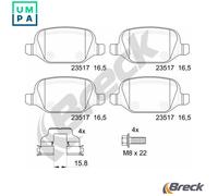 Fits BRECK 23517 00 704 00 Brake Pad Set, disc brake 23517 00 704 00 Brake pads
