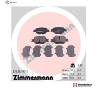 ZIMMERMANN 23526.175.1 Brake pad set