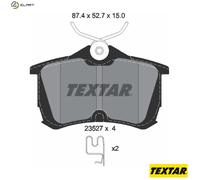 Brake pads 2352701 TEXTAR for HONDA ACCORD VI ACCORD Mk VII Hatchback ACCORD VII
