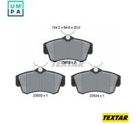 Textar 2353202 Front Axle Disc Brake Pad Set Fits Chrysler