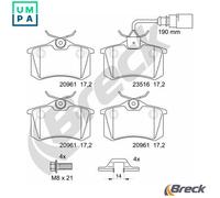 BRAKE PAD SET DISC BRAKE 23554 10 704 10 FOR VW BBY/AUA/BKY 1.4L 4cyl POLO