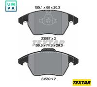 Textar Front Brake Pads 2358704 - Full Set of 4 - fits Audi A1, VW Beetle, Jetta, Up
