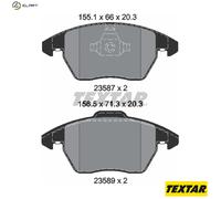 Textar Front Brake Pads 2358704 - Full Set of 4 - fits Audi A1, VW Beetle, Jetta, Up