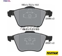 Textar Car Brake Pad Front Dimensions 71.2-72.2 x 155.4-156.5 For Volvo 2359001