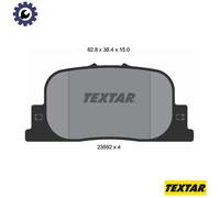 Textar Rear Disc Brake Pad Set 2359201 – Rear Axle, Full Set of 4, Fits Toyota, Genuine OE