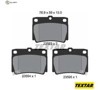 Textar Rear Brake Pad Set 2359301 Full Set of 4 Fits Mitsubishi Shogun Sport Van I 1999-2008