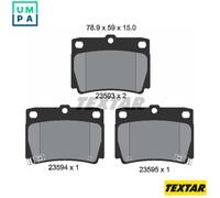 Textar Rear Brake Pad Set 2359301 Full Set of 4 Fits Mitsubishi Shogun Sport Van I 1999-2008