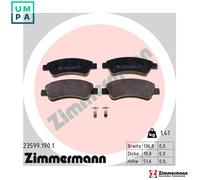 Brake pads 23599.190.1 ZIMMERMANN for CITROËN PEUGEOT OPEL