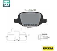 Brake Pad Set For Disc Brake Rear Fits Fiat Citroen Lada Lancia TEXTAR 2360102