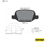 TEXTAR 2360102 Brake Pads Set Rear for 500 Vesta Ypsilon Panda Idea Musa Punto 5