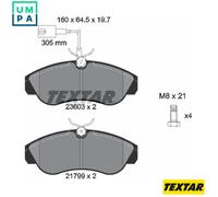 Brake Pads Set 2360301 Front Textar 425225 425227 425456 71753040 71770980