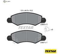 TEXTAR 2360501 Brake Pads Set Front for Agila Ignis Justy Cruze