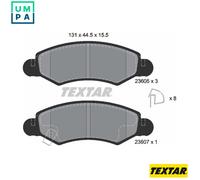 TEXTAR 2360501 Brake Pads Set Front for Agila Ignis Justy Cruze
