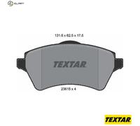 Textar Genuine OE Front Disc Brake Pad Set 2361501 - Full Set of 4 - Fits Land Rover