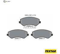 Textar Front Brake Pads 2363801 - Set of 4 - Fits Jeep Cherokee, Chrysler Voyager, Dodge Caravan