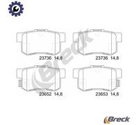 Brake pads 23652 00 704 00 BRECK for HONDA PRELUDE Mk V S2000 STREAM CR-V Mk II
