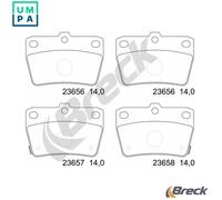 Brake Pad Set, disc brake BRECK 23656 00 702 10 for RAV 4 II (_A2_) 2 2001-2005