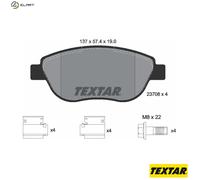 Textar 2370803 Front Axle Disc Brake Pad Set Fits Citroen Fiat Peugeot