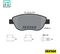 Textar 2370803 Front Axle Disc Brake Pad Set Fits Citroen Fiat Peugeot