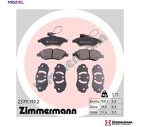 Brake pads 23711.190.2 ZIMMERMANN for ALFA ROMEO FIAT