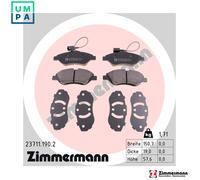 Brake pads 23711.190.2 ZIMMERMANN for ALFA ROMEO FIAT