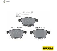 Textar 2374601 Front Axle Disc Brake Pad Set Fits VW