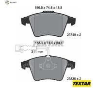 Brake Pad Set For Disc Brake Front Teves System Fits VW Touareg TEXTAR 2374901