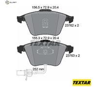 Textar Front Brake Pads for Audi A6 Allroad C5 4B5 with Wear Warning Contact - Set of 4 (2376201)