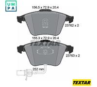 Front Brake Pads With Integrated Wear Warning Contact For Audi A6 Allroad TEXTAR