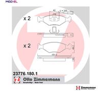 ZIMMERMANN 23776.180.1 Brake pad set
