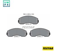 Textar Brake Pad Set 2378401 - Disc Brake - Fits KIA K2500 2.5 (03-)