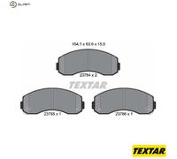Textar Brake Pad Set 2378401 - Disc Brake - Fits KIA K2500 2.5 (03-)