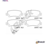 Brake Pad Set, disc brake BRECK 23816 00 704 10 for COROLLA (_E12_) 2 2002-2006